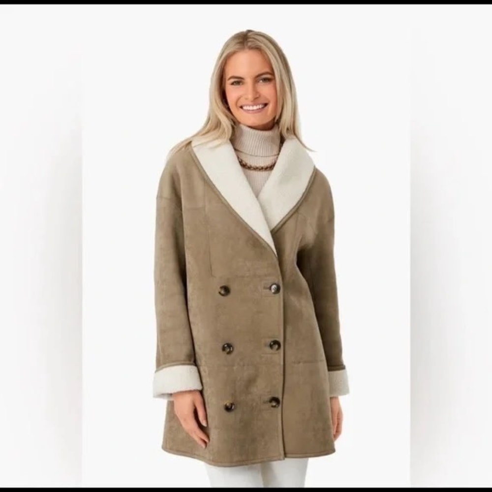 Tuckernuck double breasted faux shearling coat
